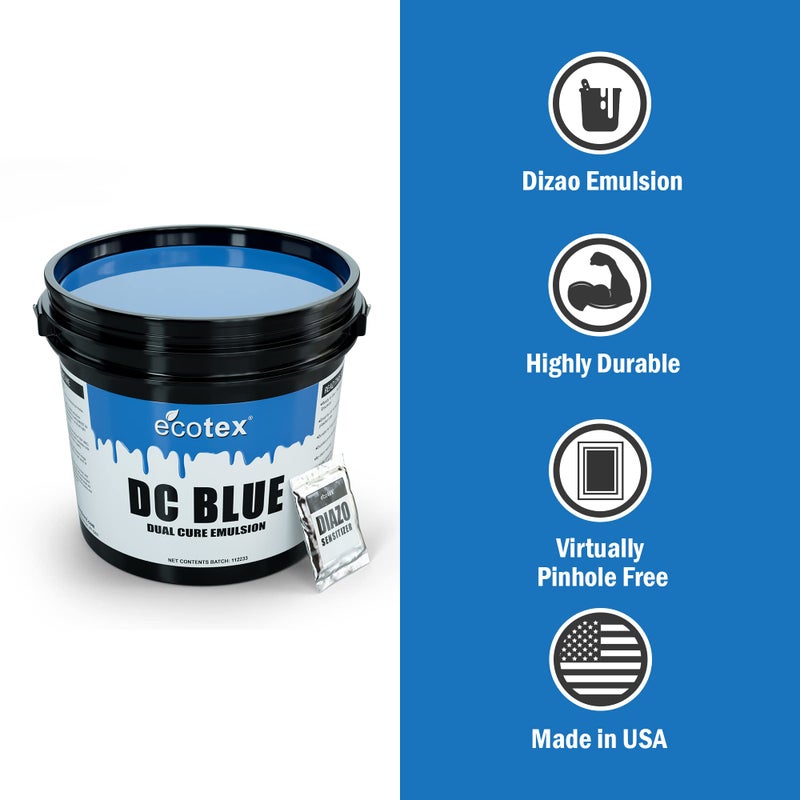 EcotexÂ® DC Blue Screen Printing Emulsion (Pint - 16oz.) Diazo Required Photo Emulsion for Silk Screens and Fabric- for Screen Printing Plastisol Ink and Water Based Ink, Screen Printing Supplies - Image 3